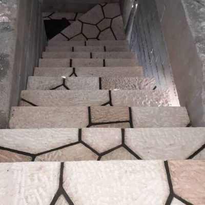 ساخت راه پله با سنگ حبیبی